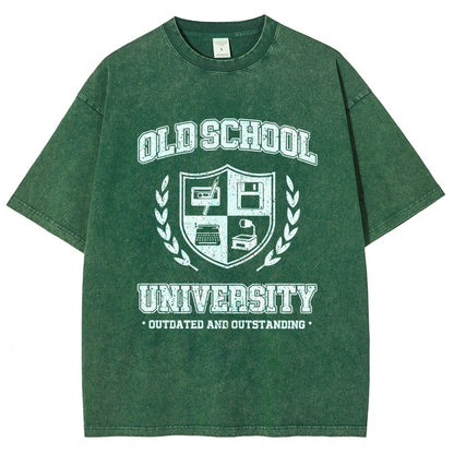 Old School University Vintage Distressed T-shirt