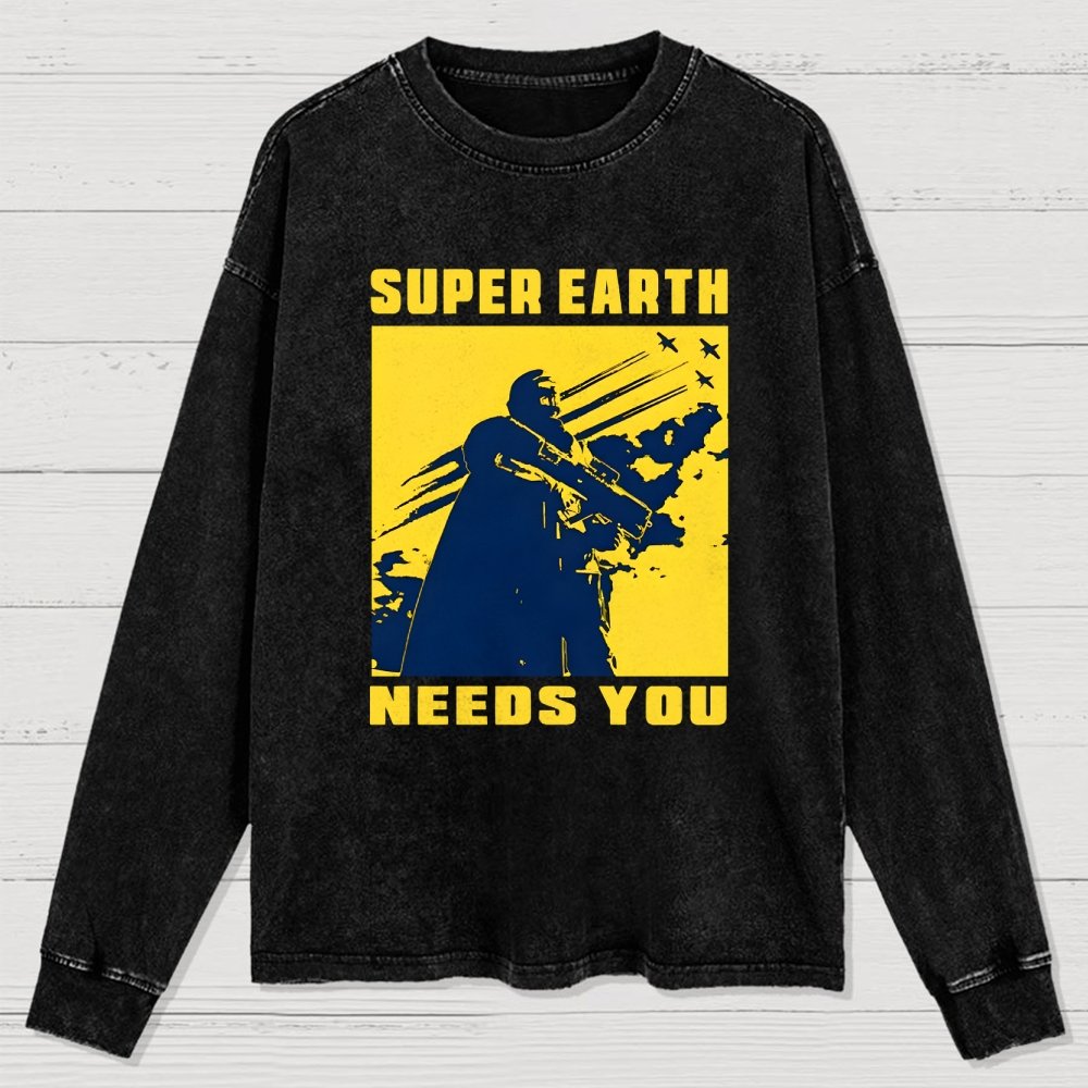 Earth Needs You Washed Long Sleeve Tee