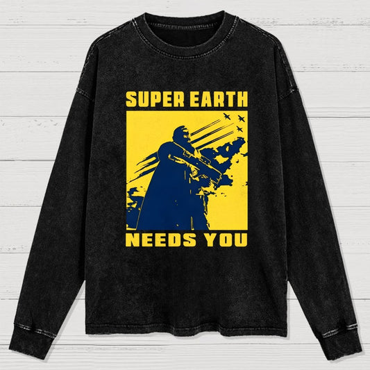 Earth Needs You Washed Long Sleeve Tee
