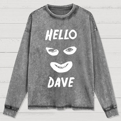 Hello Dave Washed Long Sleeve Tee