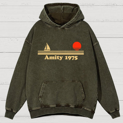 Seaside Town 1975 Vintage Distressed Hoodie
