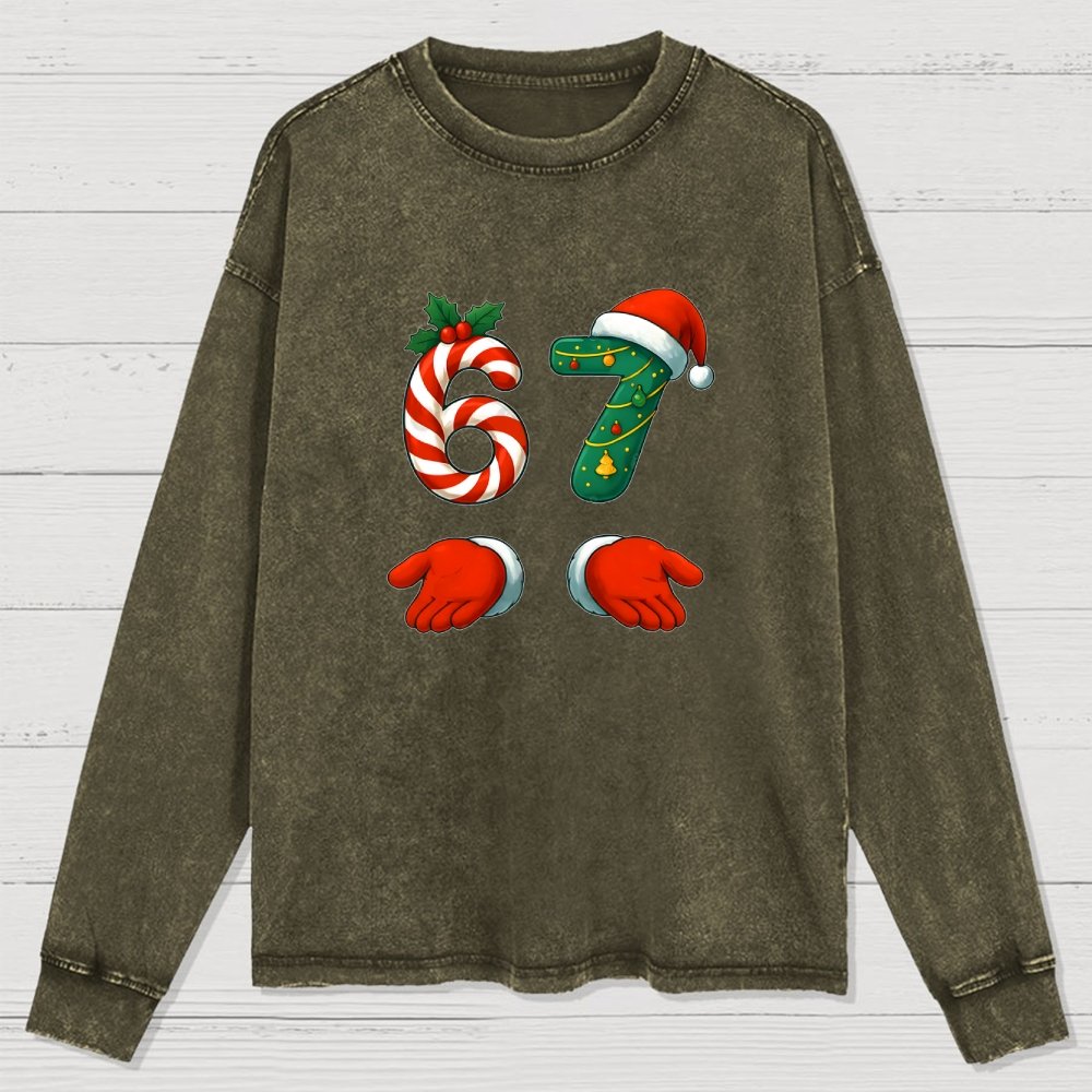 67 Christmas Washed Long Sleeve Tee