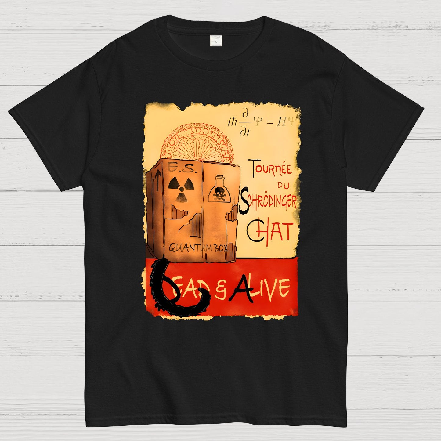 Tournee Du Schrodinger Chat Geek T-Shirt