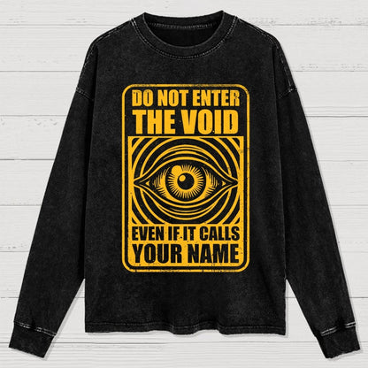Horror Signs Call Void Washed Long Sleeve Tee