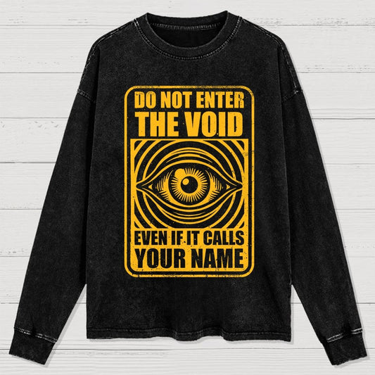 Horror Signs Call Void Washed Long Sleeve Tee