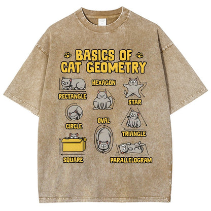 Basics of Cat Geometry Vintage Distressed T-shirt