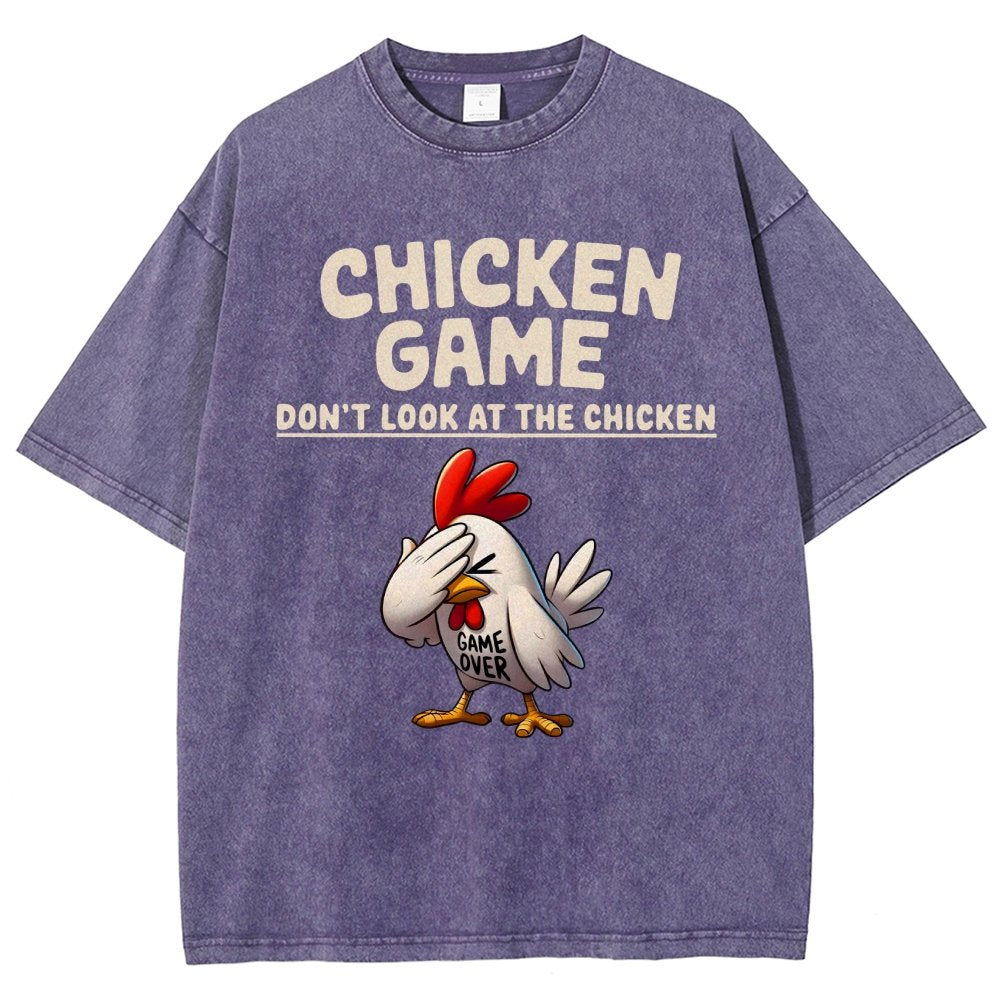 Chicken Game Don't Look At The Chicken Funny Vintage Distressed T-shirt