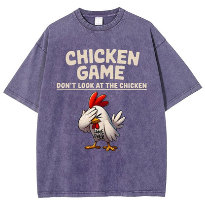 Chicken Game Don't Look At The Chicken Funny Vintage Distressed T-shirt
