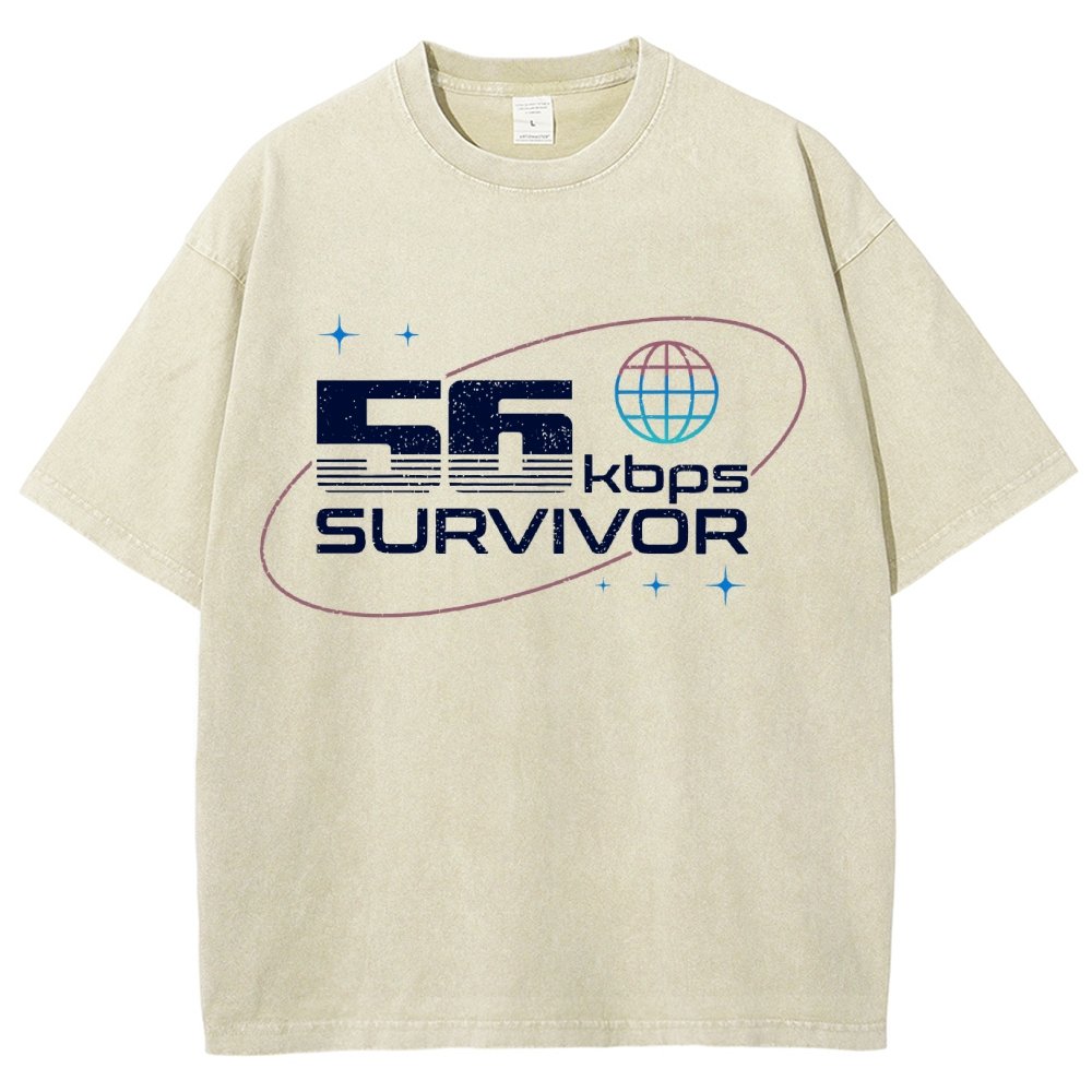 56 Kbps Survivo Buy Now Vintage Distressed T-shirt