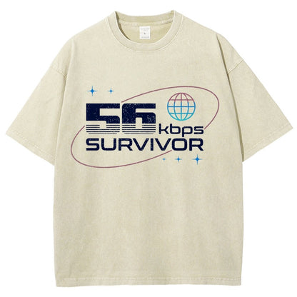 56 Kbps Survivo Buy Now Vintage Distressed T-shirt