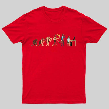 Human evolution From monkey to businessman and computer user Geeky T-Shirt
