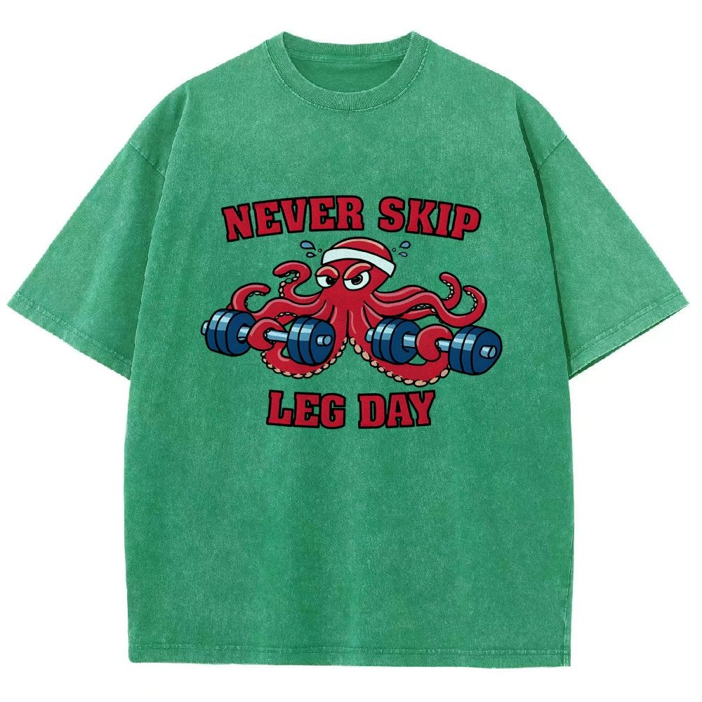 Octo-Leg Day Vintage Distressed T-shirt