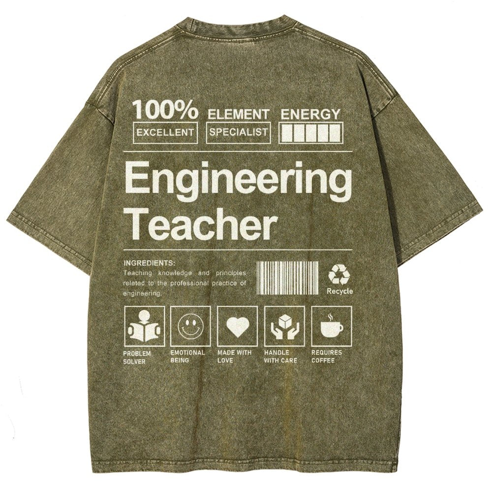 Engineering Teacher Unisex Washed T-Shirt