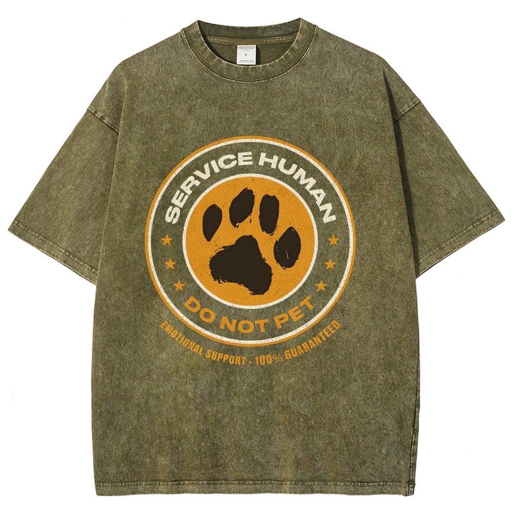 Service Human Do Not Pet Vintage Distressed T-shirt