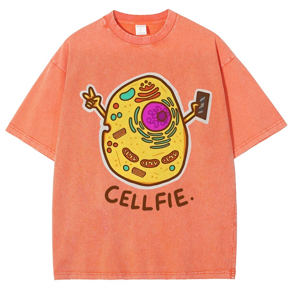 Biology pun Cell-Fie Vintage Distressed T-shirt