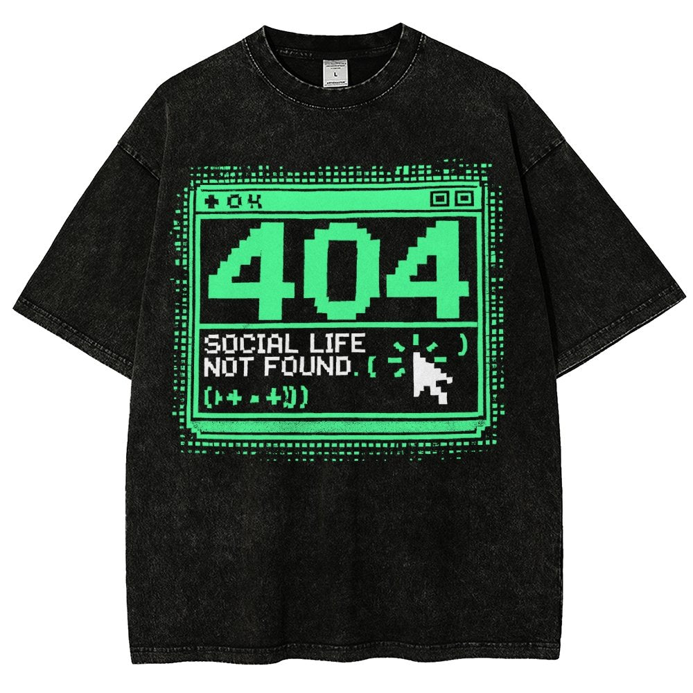 404 Social Life Not Found Vintage Distressed T-shirt