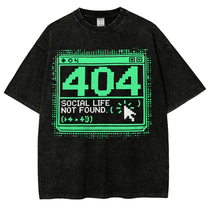 404 Social Life Not Found Vintage Distressed T-shirt