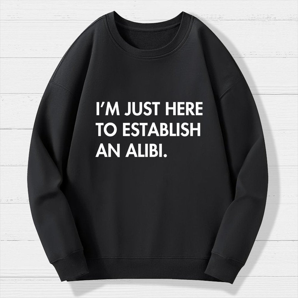 Im Just Here Establish Alibi Geek Cotton Sweatshirt