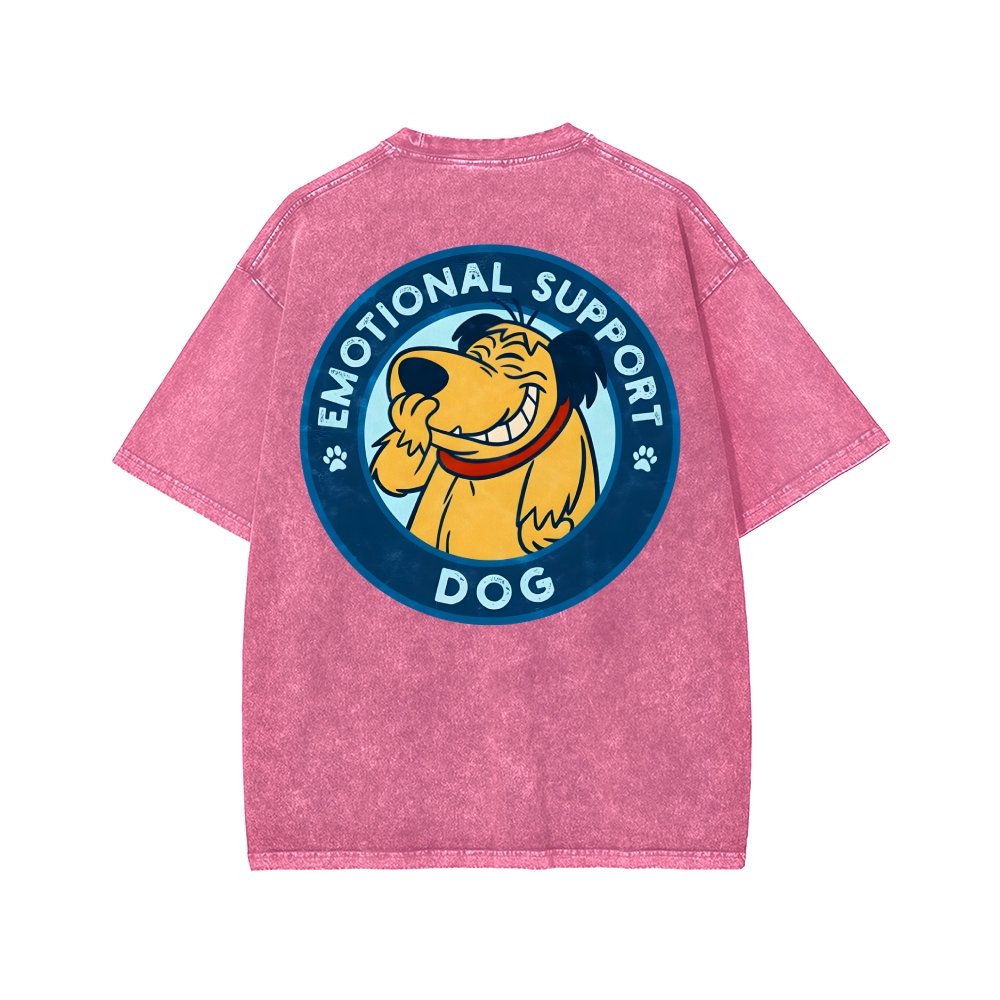 Dog Support Or Not? Front And Back Printing Washed T-shirt