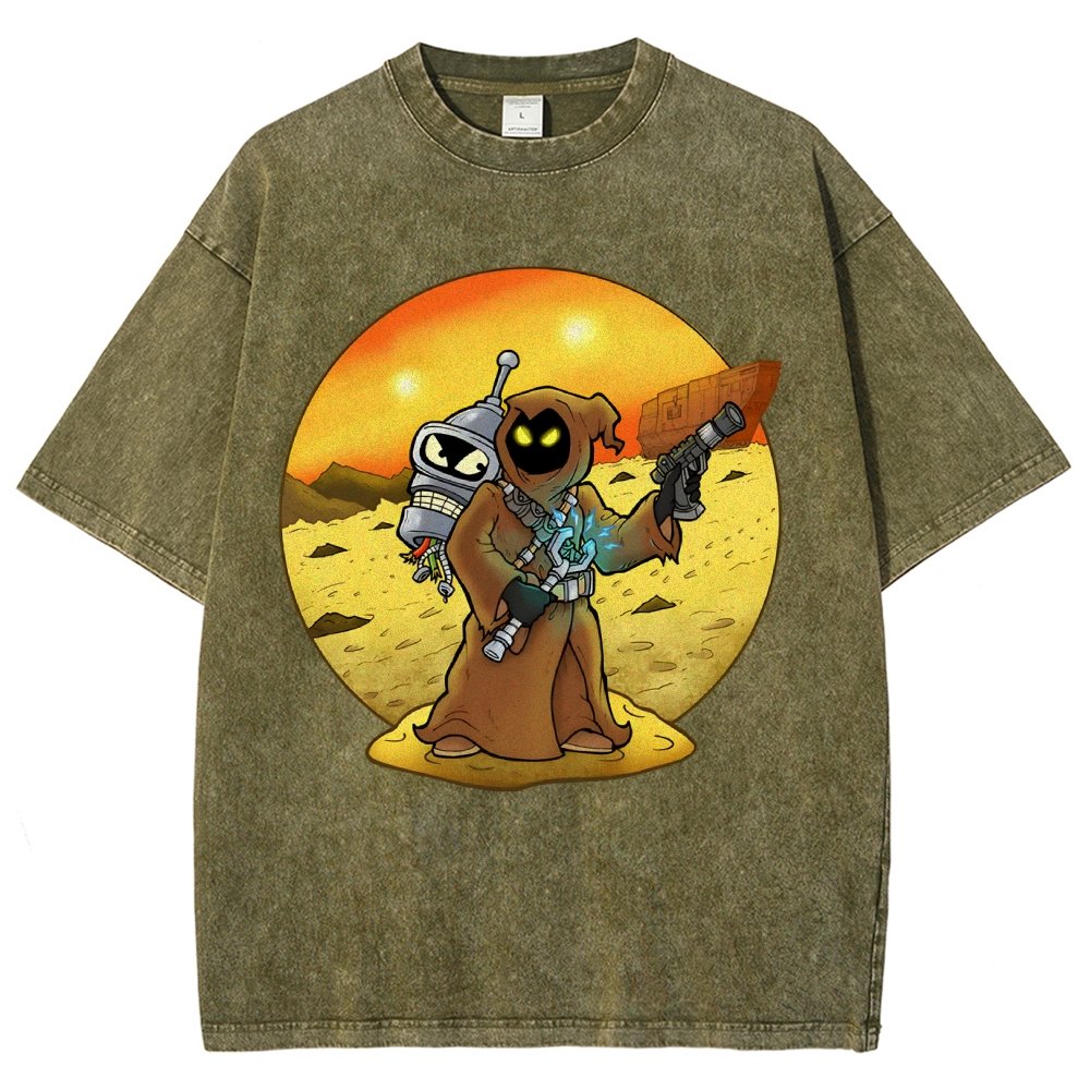 Robot Hunter Vintage Distressed T-shirt