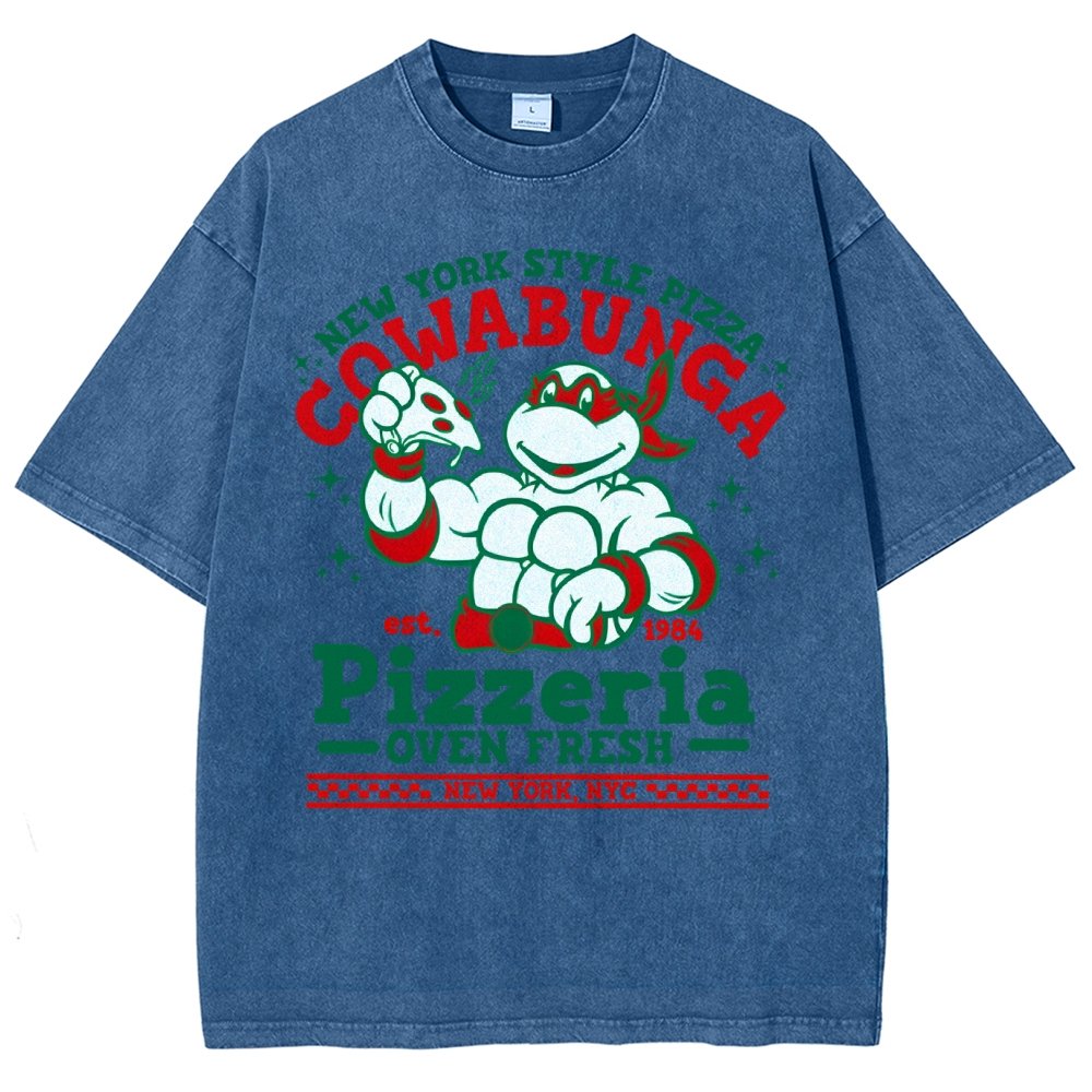 Cowabunga Pizzeria Pi Day Vintage Distressed T-shirt
