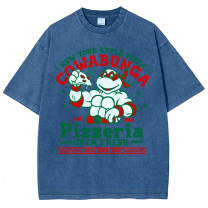Cowabunga Pizzeria Pi Day Vintage Distressed T-shirt