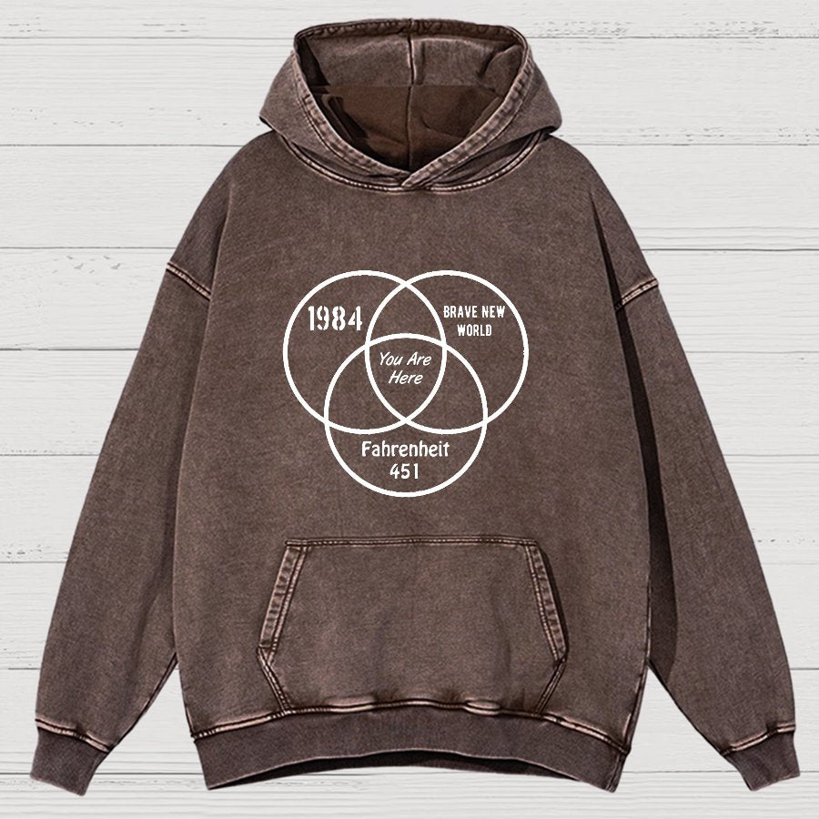 You Are Here Vintage Distressed Hoodie