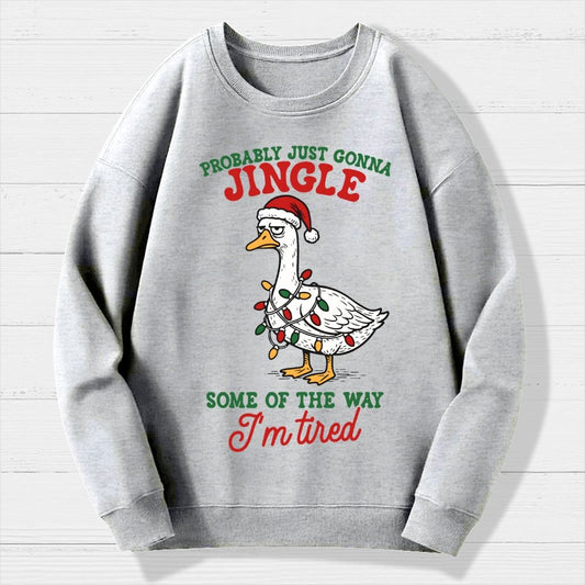 Funny Sarcastic Christmas Goose Geek Cotton Sweatshirt