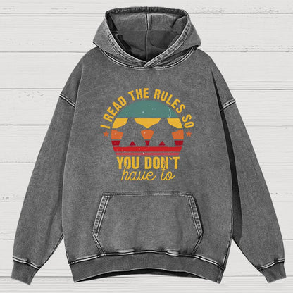I Read The Rules So You Don't Have To ,Board Game Vintage Distressed Hoodie