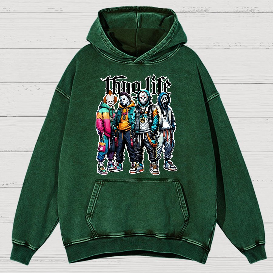 Horror Character Halloween Vintage Distressed Hoodie