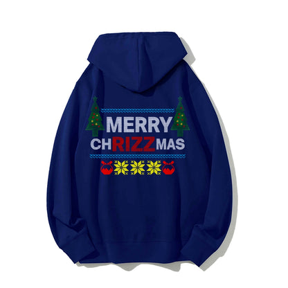 MERRY CHRIZZMAS Printed Back Unisex Cotton Hoodie