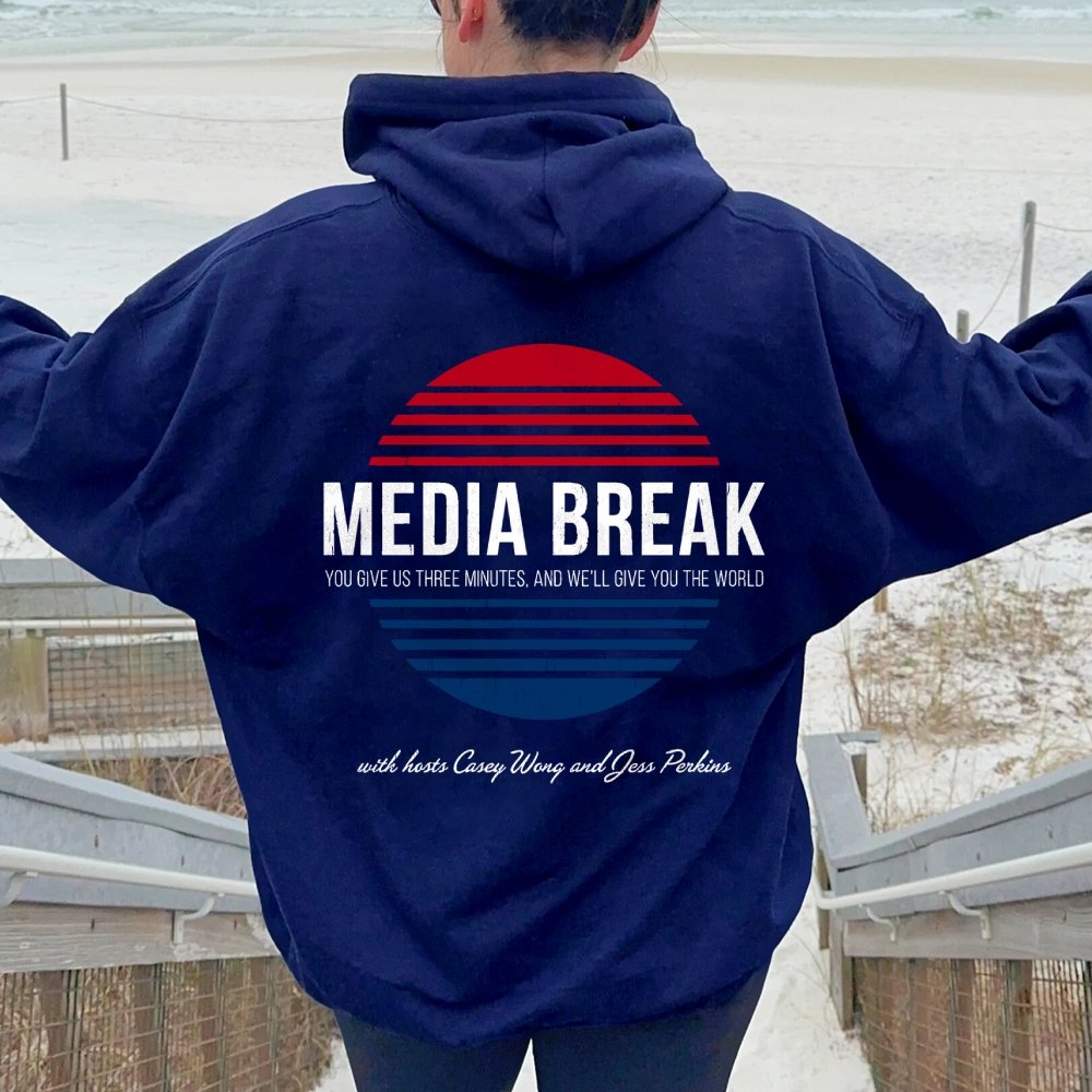 Media Break Printed Back Unisex Cotton Hoodie