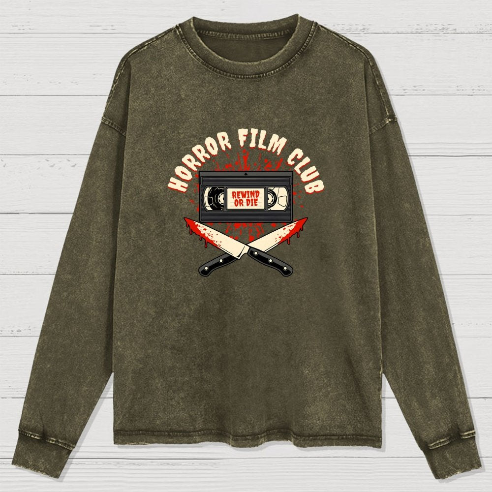 Horror Film Club Washed Long Sleeve Tee