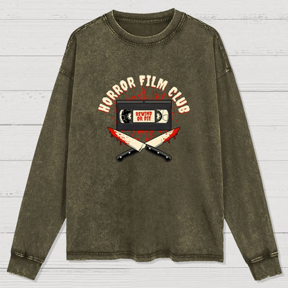 Horror Film Club Washed Long Sleeve Tee