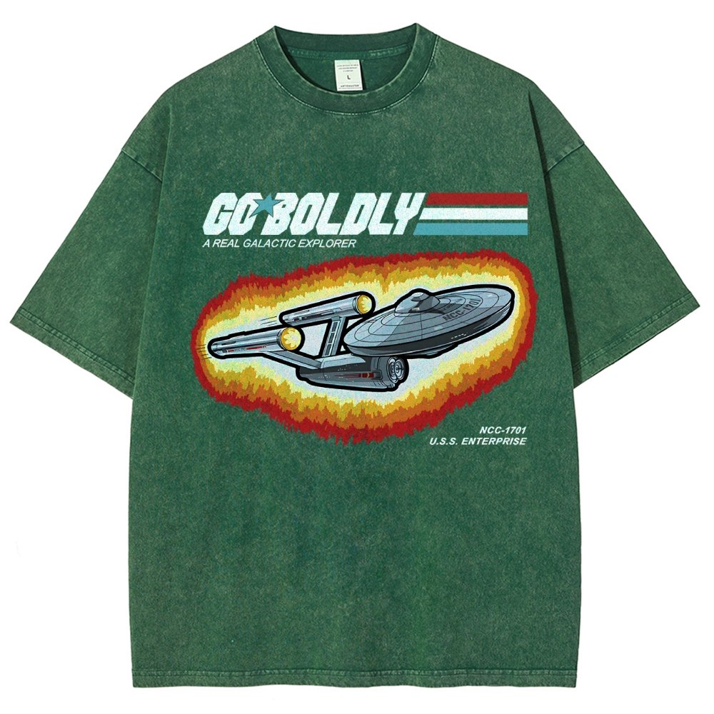 Go Boldly - A Real Cosmic Explorer Vintage Distressed T-shirt