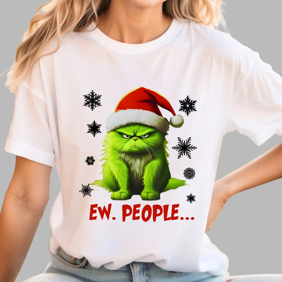 Funny Christmas Cat Geek T-Shirt