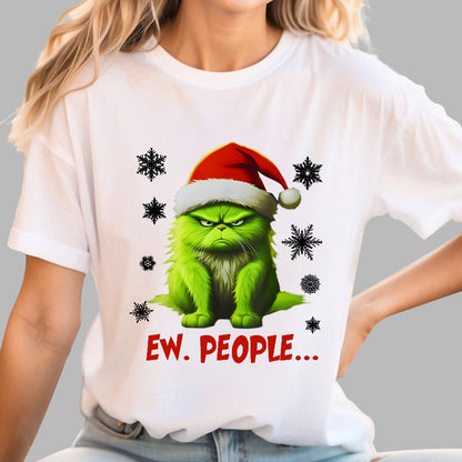 Funny Christmas Cat Geek T-Shirt