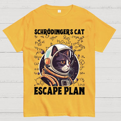 Funny Schrödinger's Cat Escape Plan Science Geek T-Shirt
