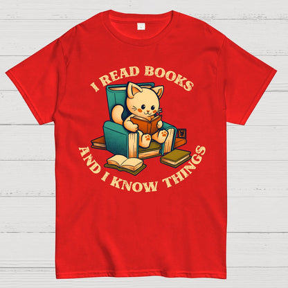 I Read Books and I Meow Things Geek T-Shirt