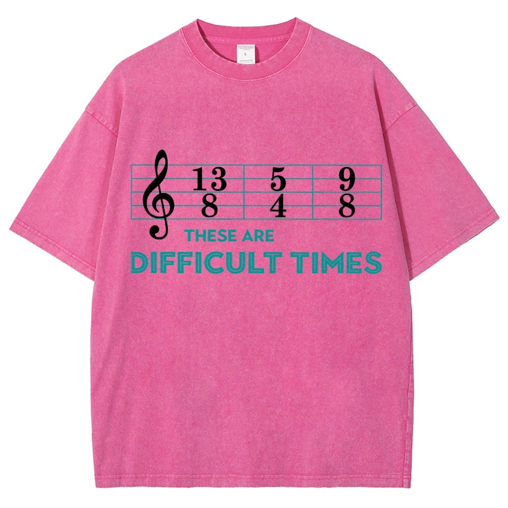 Music Difficult Times Vintage Distressed T-shirt