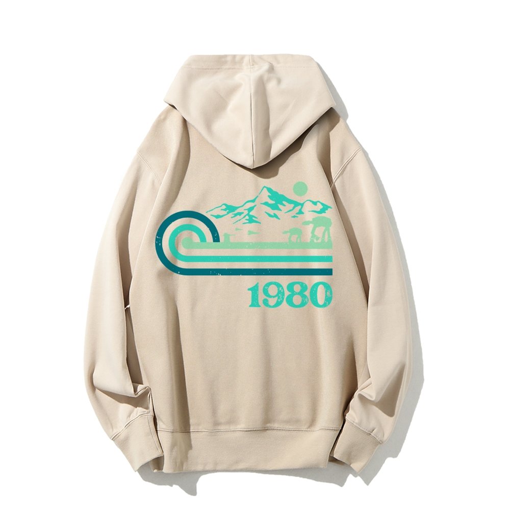 Retro Vintage Base Printed Back Unisex Cotton Hoodie