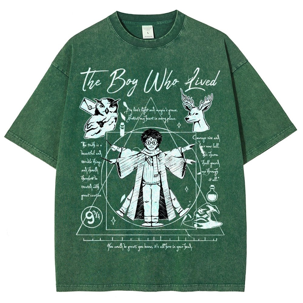 Vitruvian Wizard Vintage Distressed T-shirt