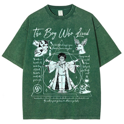 Vitruvian Wizard Vintage Distressed T-shirt