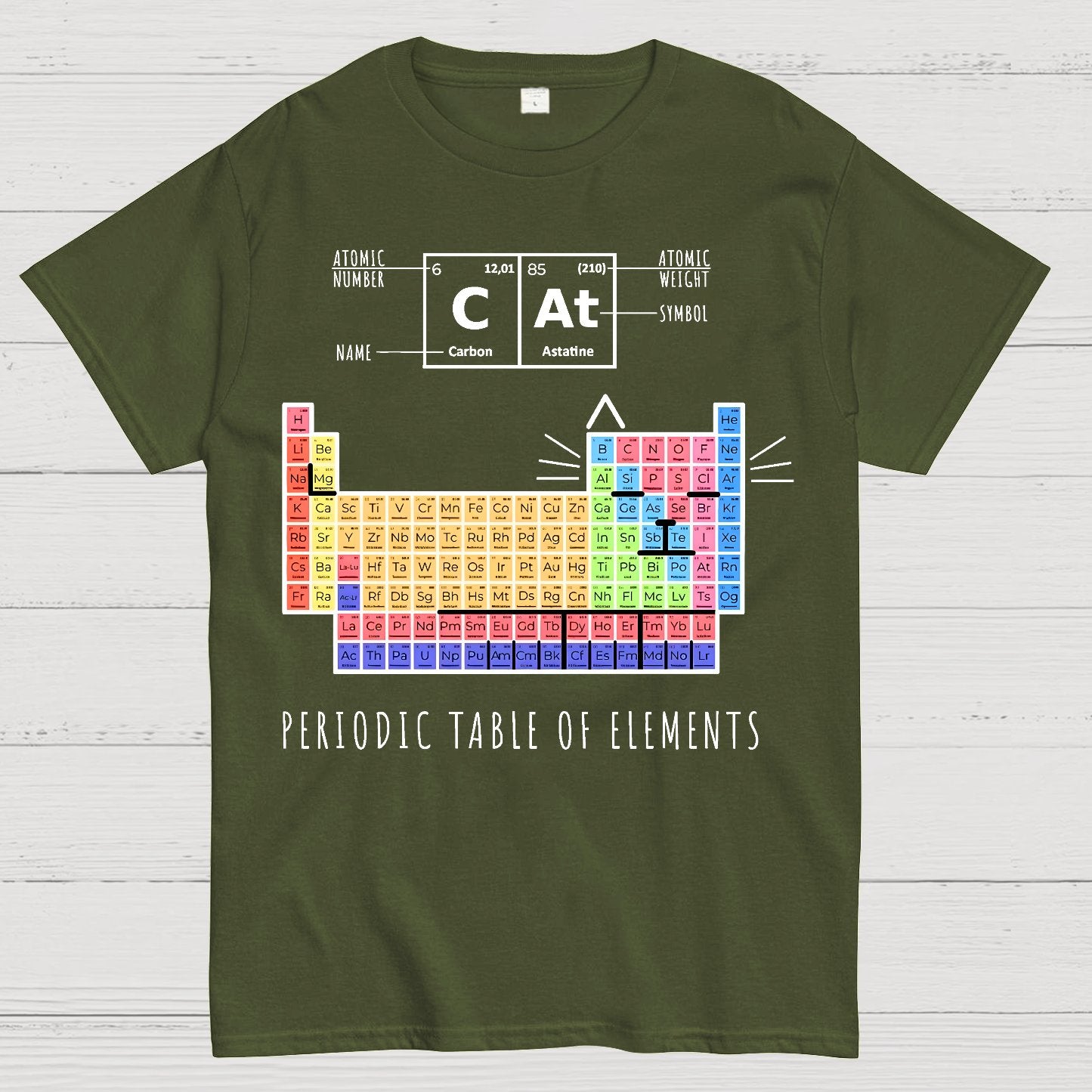 Periodic Table Of Cats Geek T-Shirt