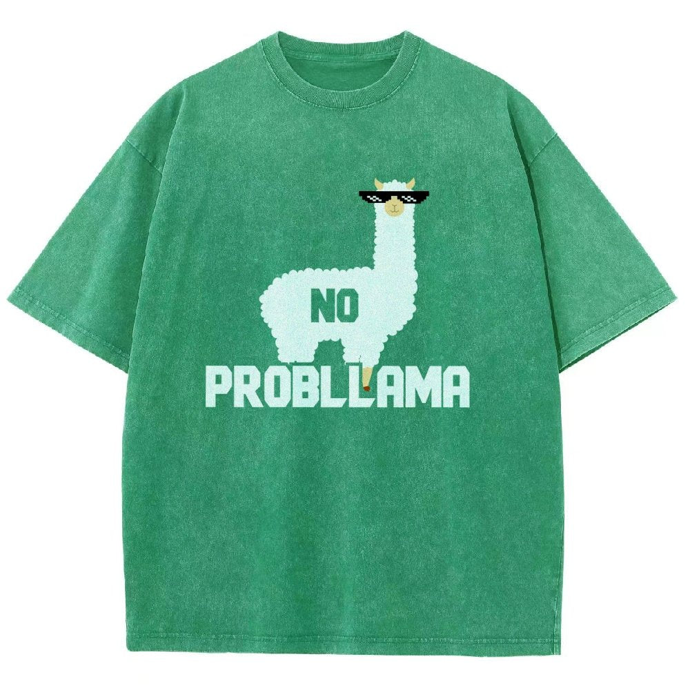 No Probllama Vintage Distressed T-shirt