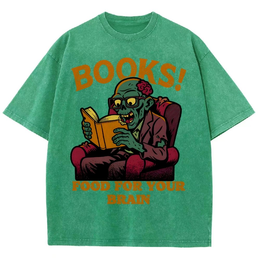 Books! Food For Your Brain Vintage Distressed T-shirt