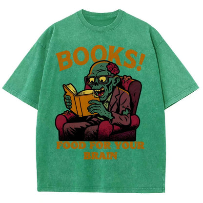 Books! Food For Your Brain Vintage Distressed T-shirt