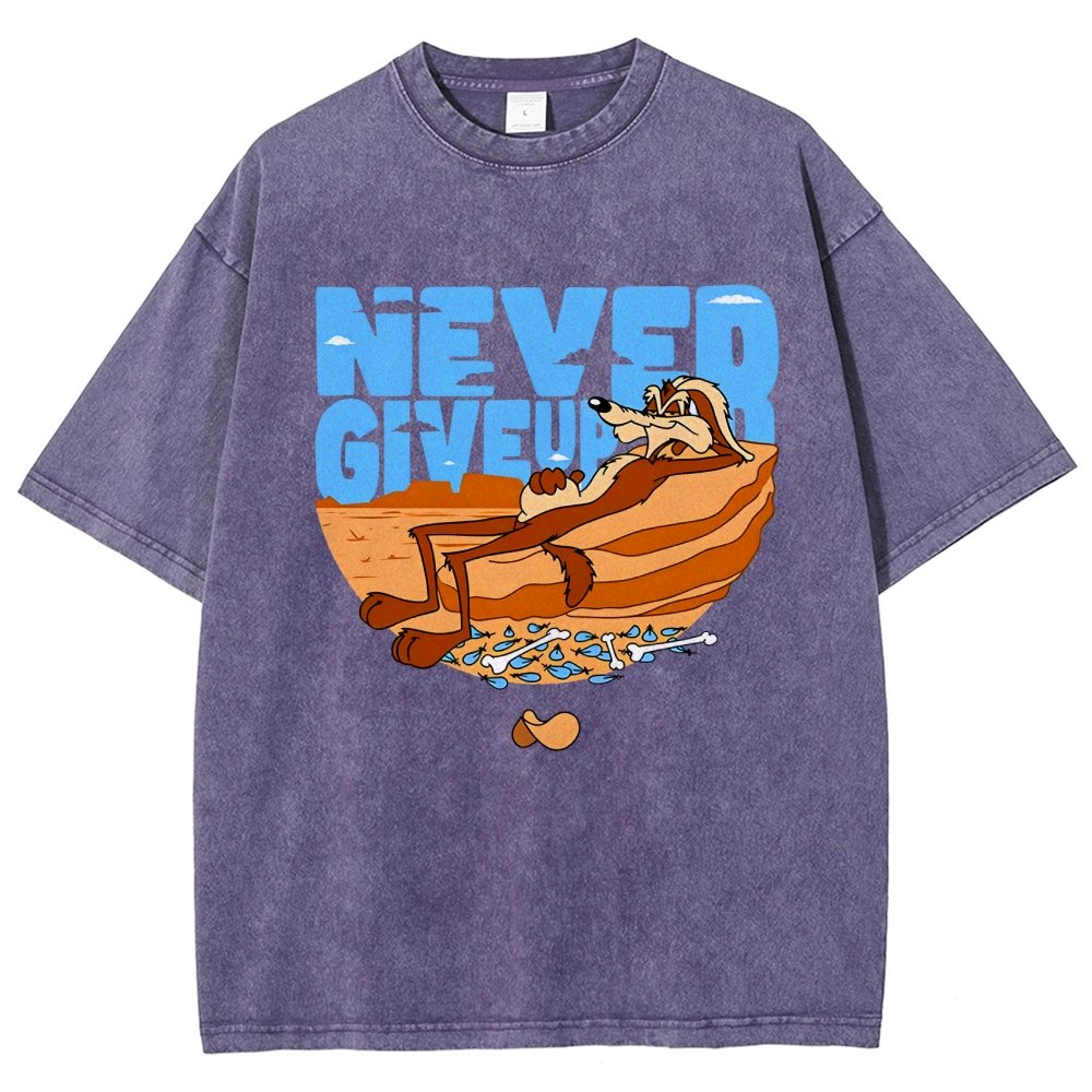 Never Give Up Vintage Distressed T-shirt