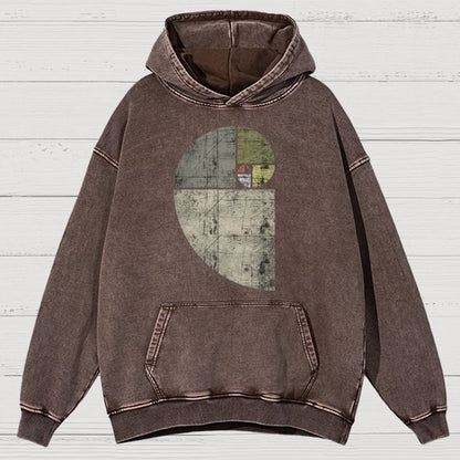 Distressed Fibonacci Spiral Geek Graphic Vintage Distressed Hoodie