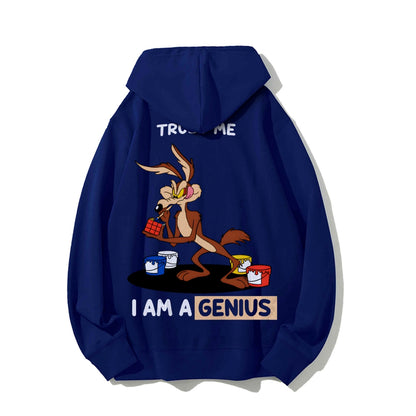 Trust Me I'm a Genius Printed Back Cotton Hoodie